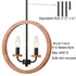 2-Light Farmhouse Chandelier Globe Wood Pendant Light